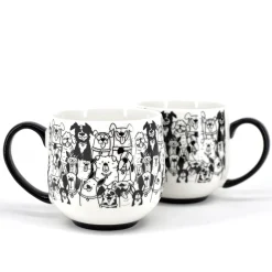 Mugs*Danesco Set Of 2 Coffee Cups - Dogs