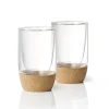 Mugs*Ricardo Set Of 2 Double Wall Glasses With Cork Base