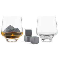 All For Spirits*PSI product Set Of 2 Glasses With 6 Ice Cubes In Soapstone