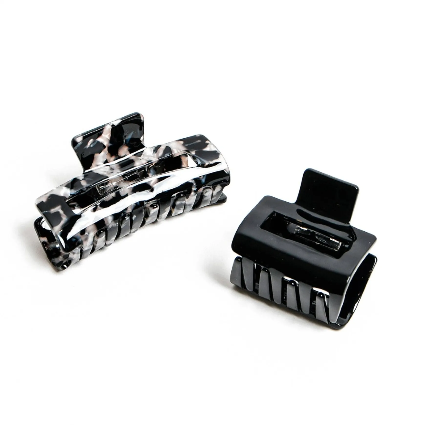 Hair Accessories*Caracol Set Of 2 Resin Hair Clips - Black & White
