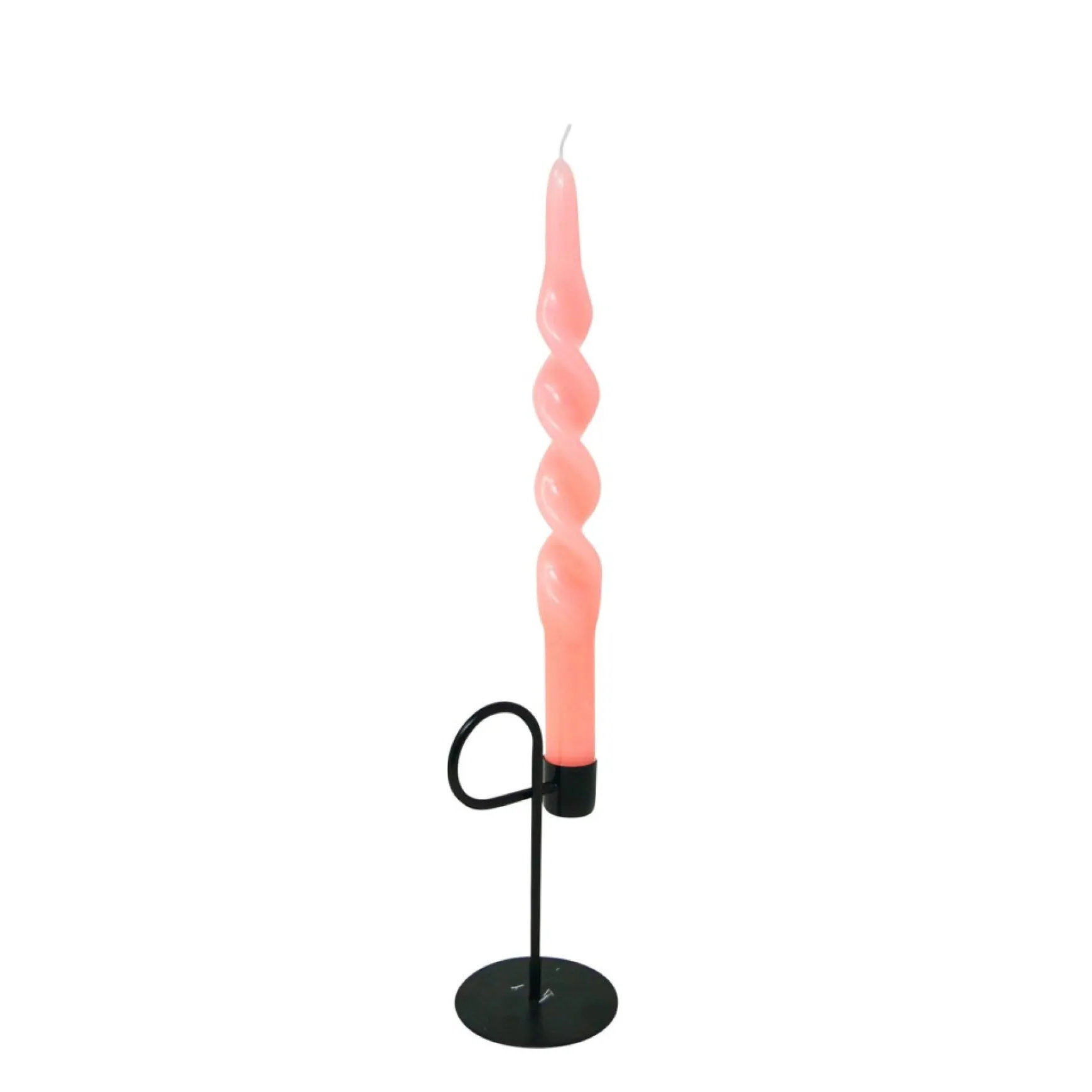 Decorative Candles*Nostalgia Import Set Of 2 Twisted Candles - Pink