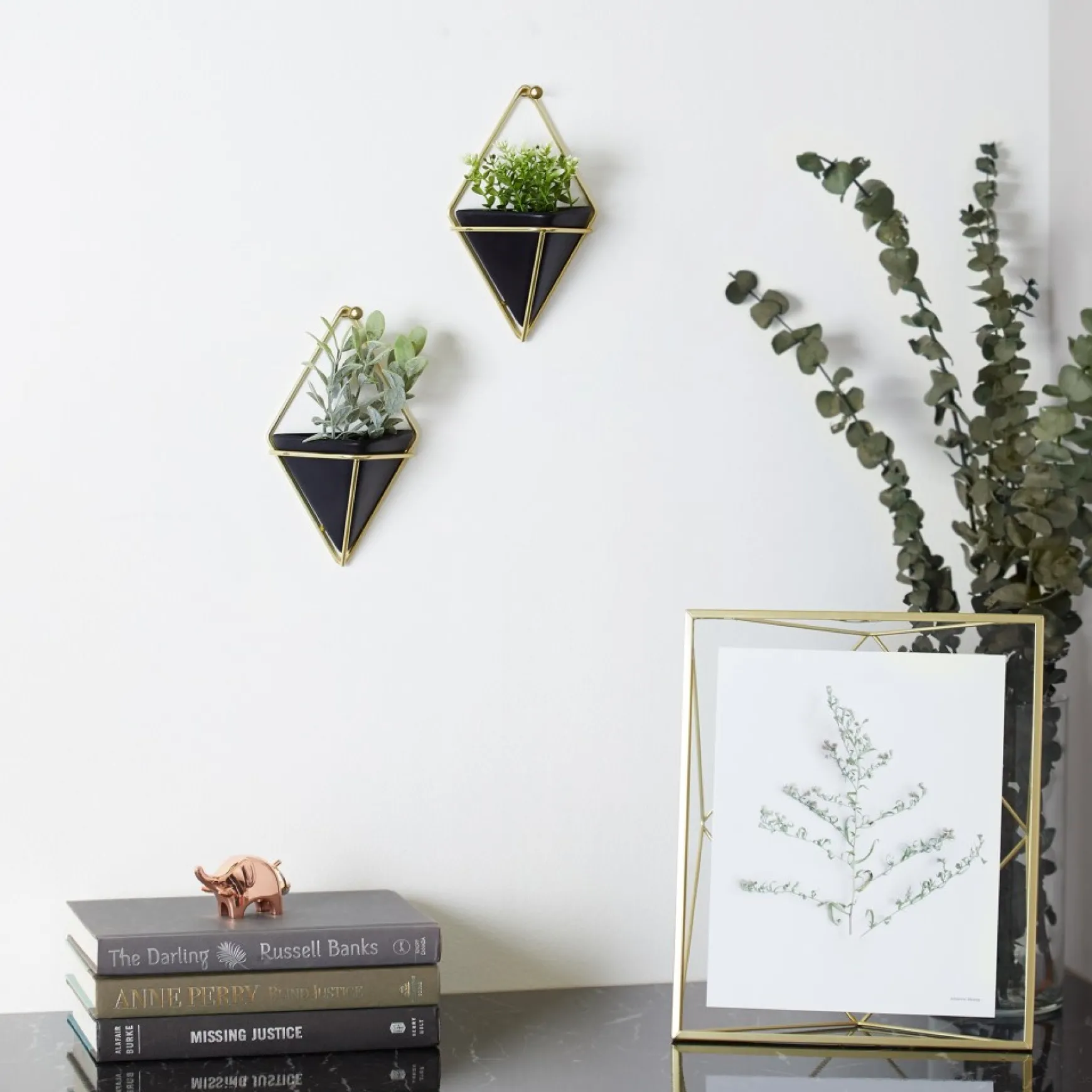 Wall Planters*Umbra Set Of 2 Wall Mounted Planters - Trigg Black