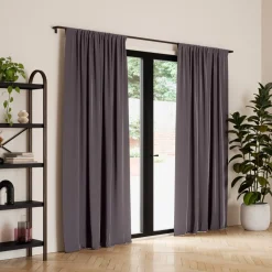 Poles & Curtains*Umbra Set Of Charcoal Blackout Curtains - Twilight