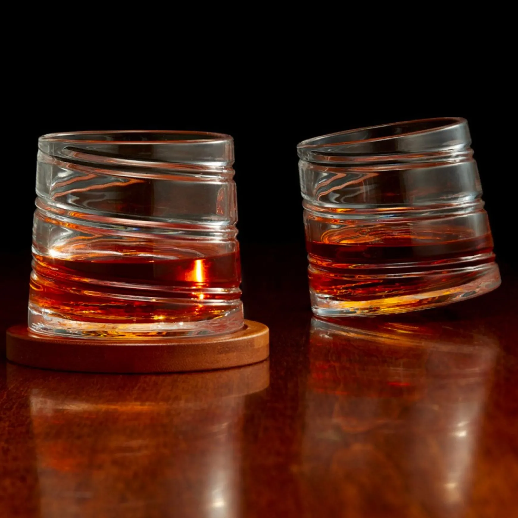 All For Spirits*Intercontinental Mercantile Set Of Spiral Glasses And Coasters