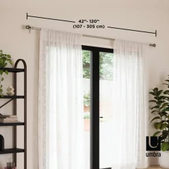 Poles & Curtains*Umbra Silver Curtain Rod - Blossom
