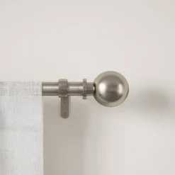 Poles & Curtains*Umbra Silver Curtain Rod - Bolas