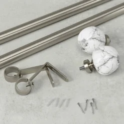 Poles & Curtains*Umbra Silver Curtain Rod - Venus
