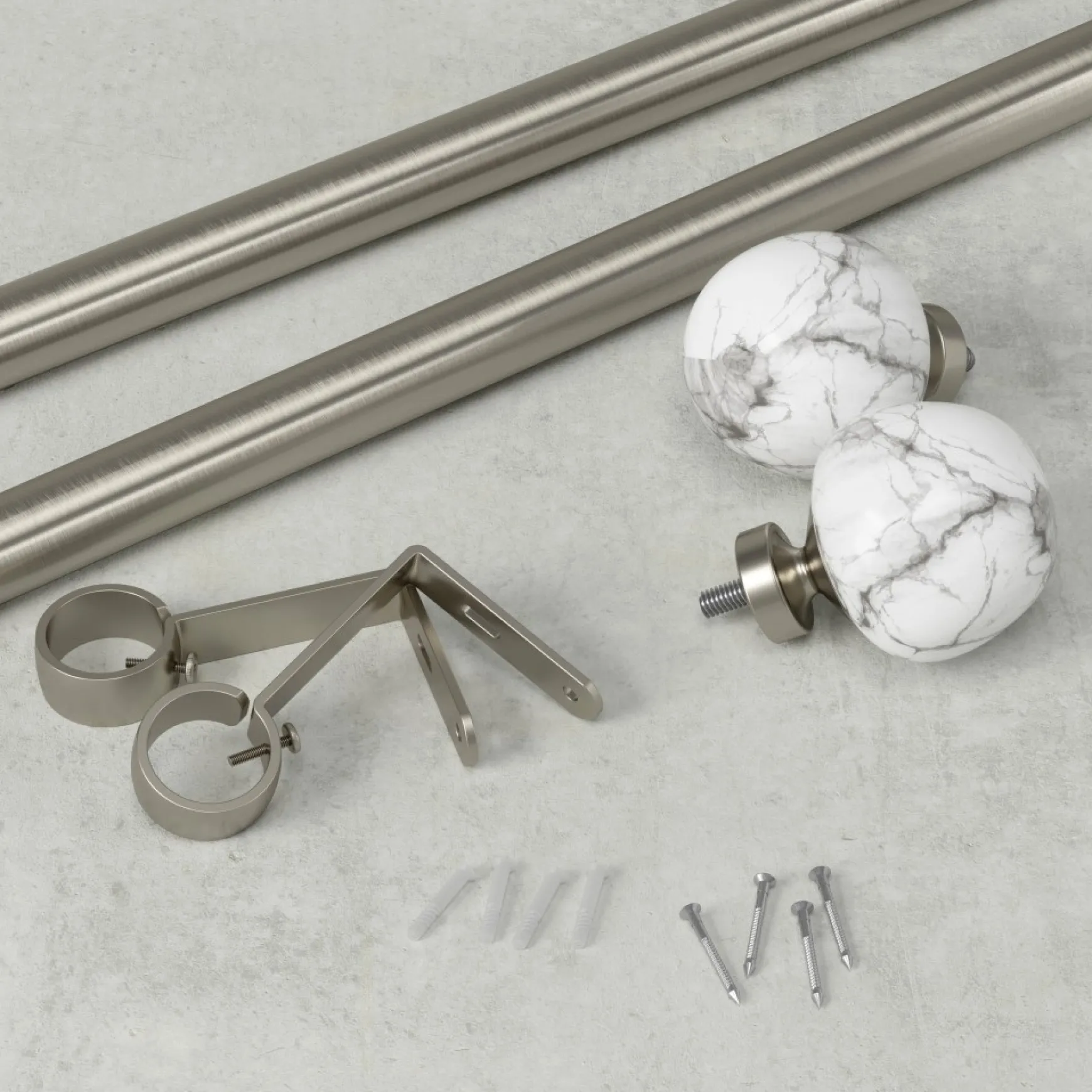 Poles & Curtains*Umbra Silver Curtain Rod - Venus
