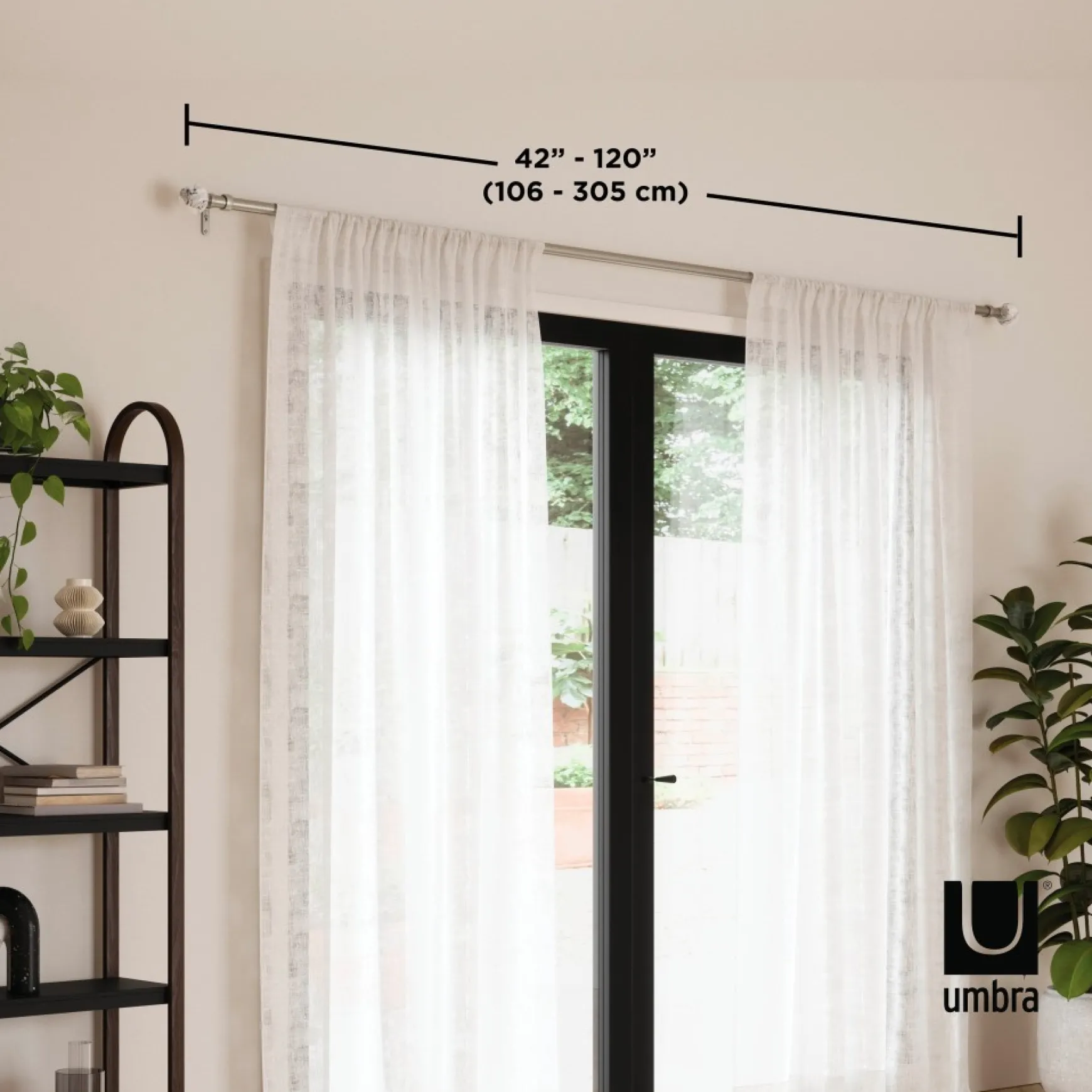 Poles & Curtains*Umbra Silver Curtain Rod - Venus