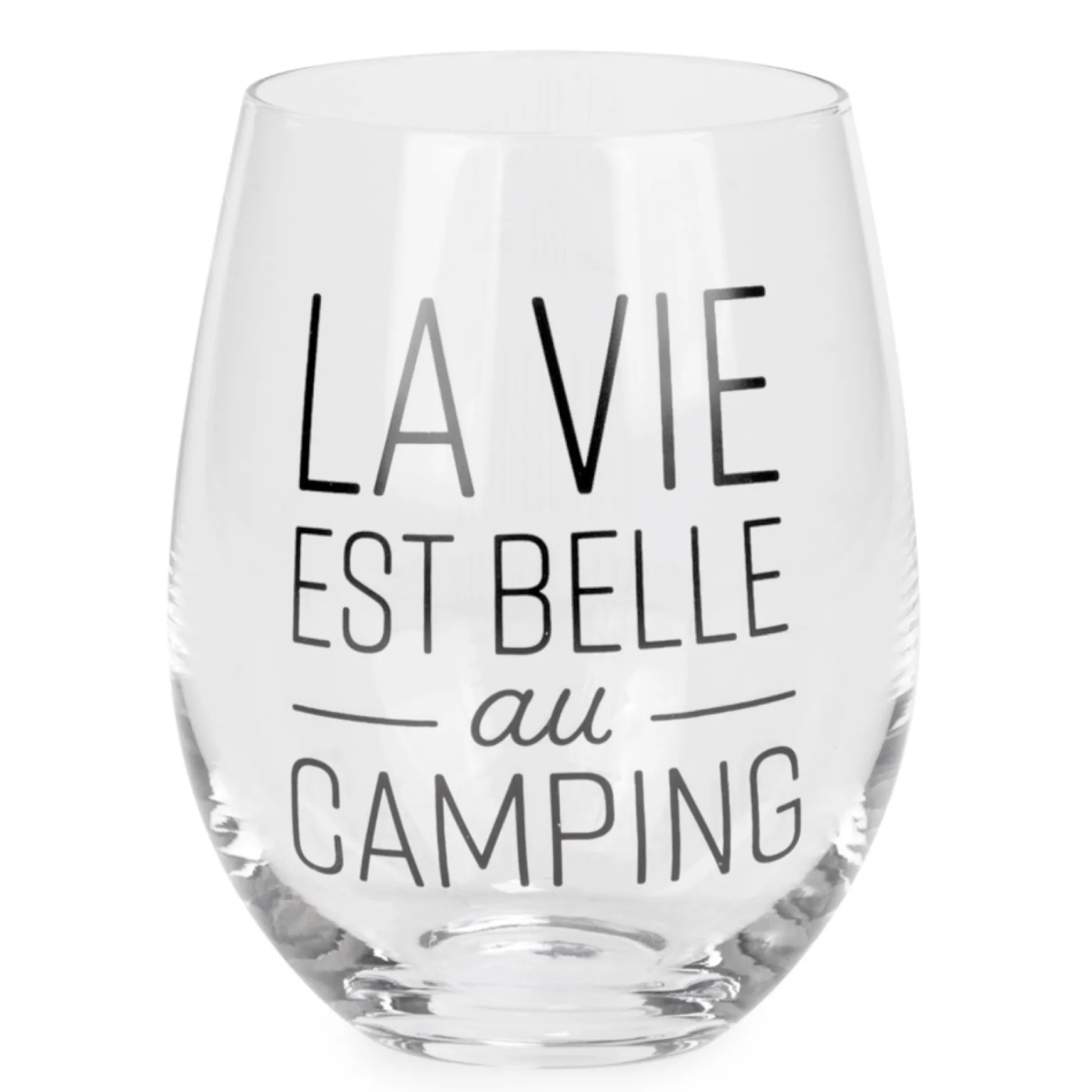 Products With Text*Attitudes Import 2 Steamless Wine Glass - Vie Au Camping