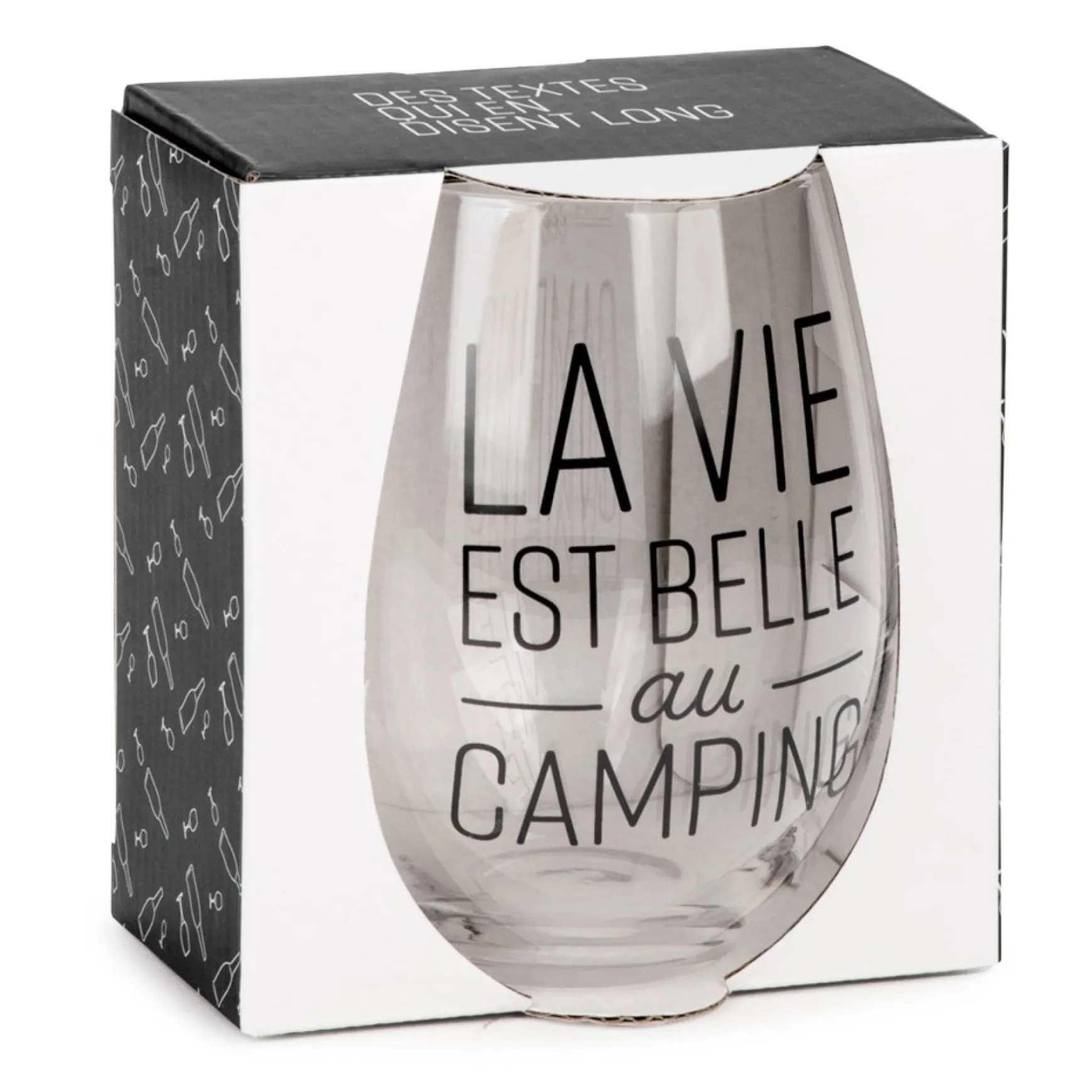 Products With Text*Attitudes Import 2 Steamless Wine Glass - Vie Au Camping