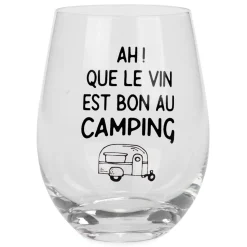 Products With Text*Attitudes Import Stemless Wine Glass - Camping