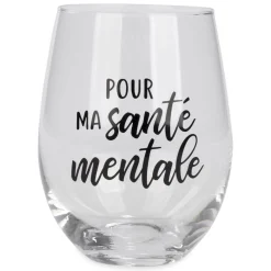 Products With Text*Attitudes Import Stemless Wine Glass - Sante Mentale