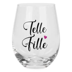 Products With Text*Attitudes Import 2 Stemless Wine Glass - Telle Mere Telle Fille