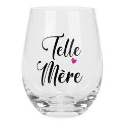 Products With Text*Attitudes Import 2 Stemless Wine Glass - Telle Mere Telle Fille