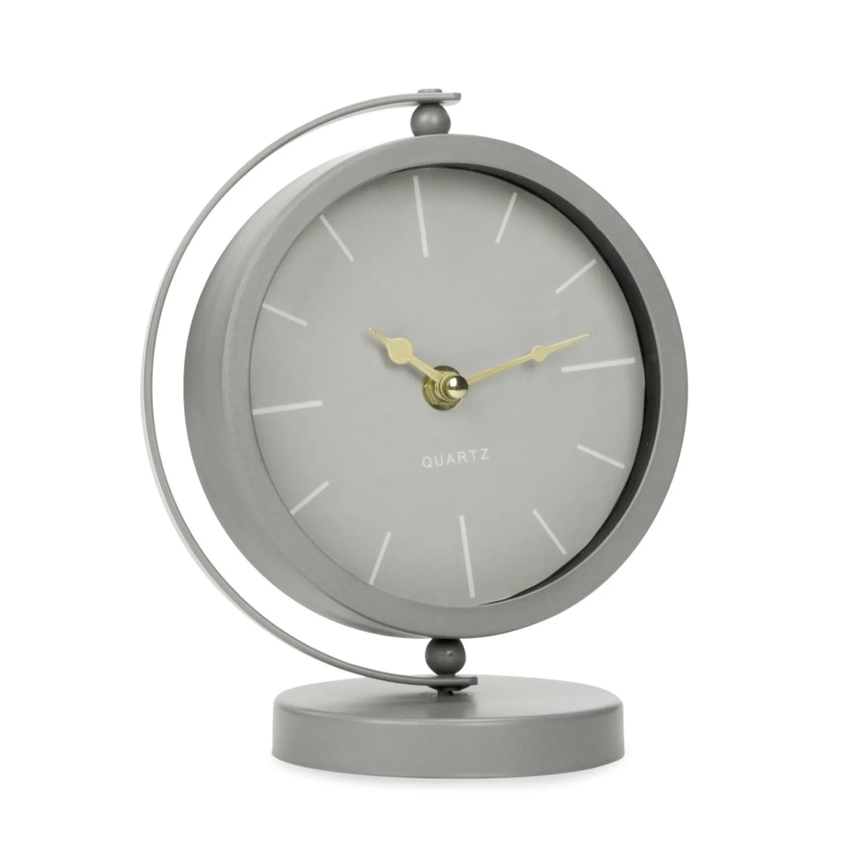 Decorative Objects*Attitudes Import 2 Table Clock - Grey