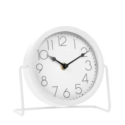 Decorative Objects*Attitudes Import Table Clock On Stand - White