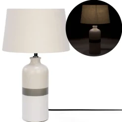 Luminaires*Attitudes Import 2 Table Lamp - Base With Gray Stripe