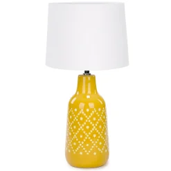 Luminaires*Attitudes Import 2 Table Lamp - Yellow Base And Geo Design