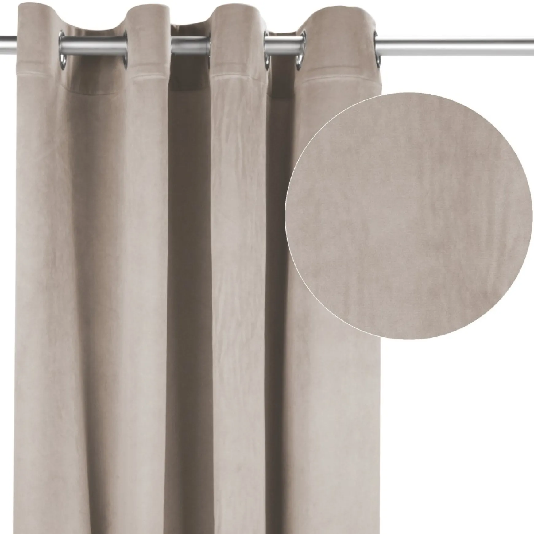 Poles & Curtains*Attitudes Import 2 Velvet Curtain - Beige