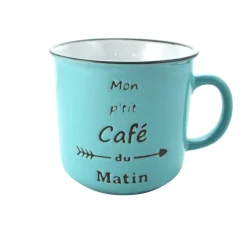 Mugs With Text*Nostalgia Import Vintage Mug - Mon P'Tit Cafe Du Matin