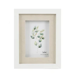 Photo Frames*CTG Brands White And Linen Photo Frame - 6 X 8