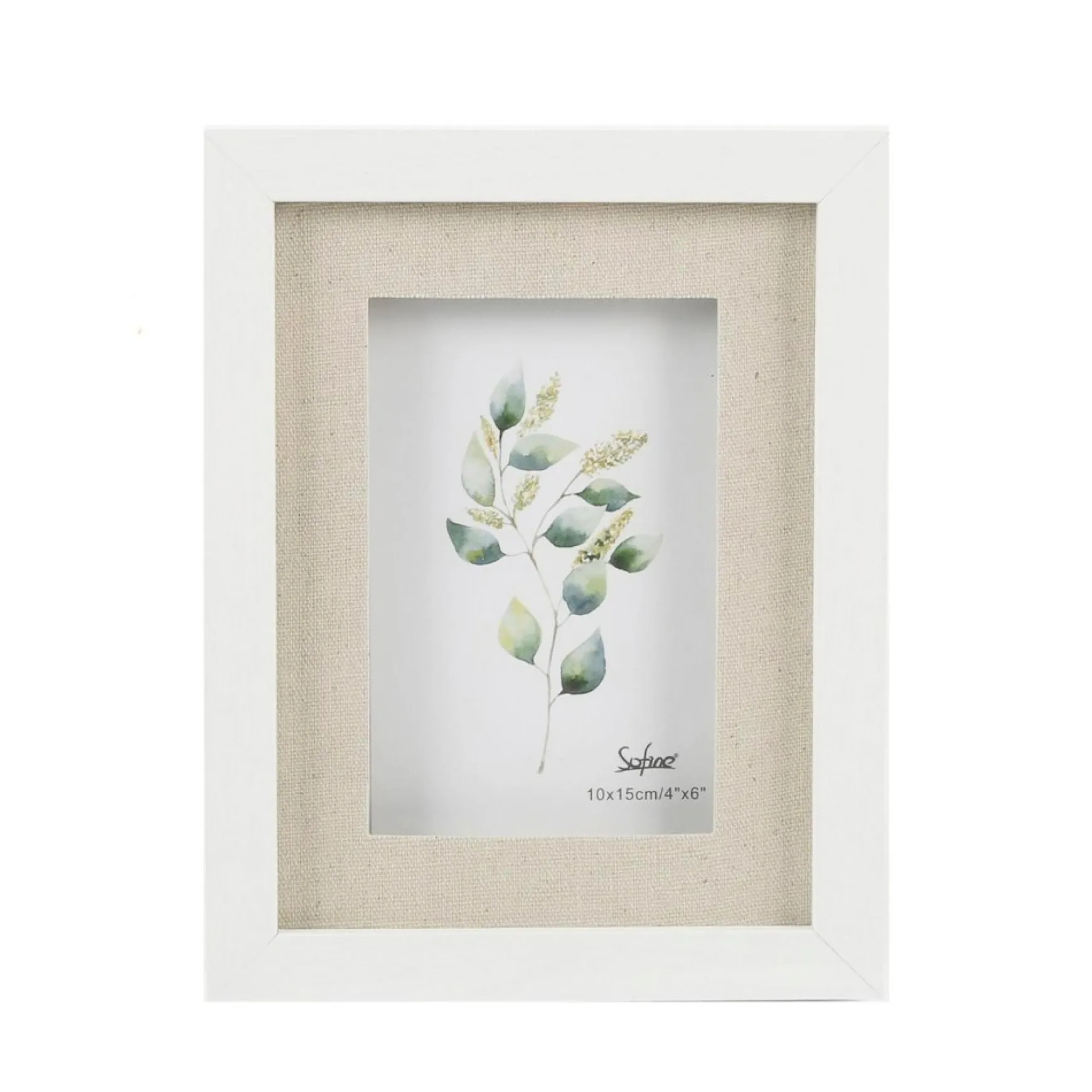Photo Frames*CTG Brands White And Linen Photo Frame - 6 X 8