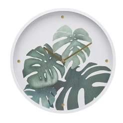 Clocks*CTG Brands White Clock - Monstera Plant
