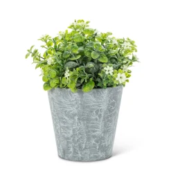 Arrangements*Abbott White Flowers - Cement Pot