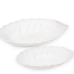 Plates, Trays & Containers*Attitudes Import White Leaf Tray
