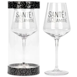 Products With Text*Attitudes Import 2 Wine Glass - Amitie