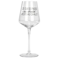 Products With Text*Attitudes Import 2 Wine Glass - Ce Qui Se Passe Au Chalet