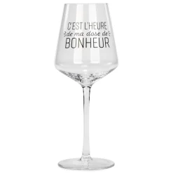 Products With Text*Attitudes Import 2 Wine Glass - Dose De Bonheur