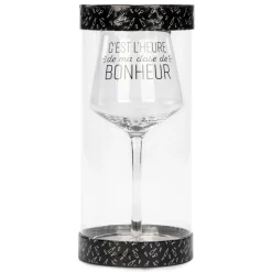 Products With Text*Attitudes Import 2 Wine Glass - Dose De Bonheur
