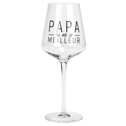 Products With Text*Attitudes Import 2 Wine Glass - Papa Tu Es Le Meilleur