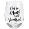 Products With Text*Attitudes Import 2 Wine Glass Without Stem - C'Est Vendredi